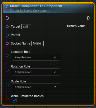 Функция Attach Component To Component