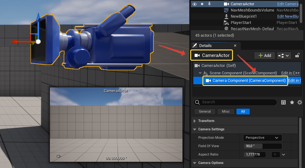 Camera Actor в Unreal Engine Camera Actor в Unreal Engine