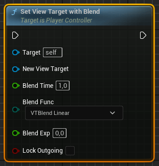 Blueprint-функция Set View Target With Blend в Unreal Engine (UE5, UE4) Blueprint-функция Set View Target With Blend в Unreal Engine (UE5, UE4)