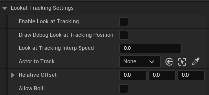 Настройки Look at Tracking settings в Cine Camera Actor Настройки Look at Tracking settings в Cine Camera Actor