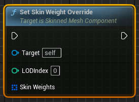 Blueprint-функция Set Skin Weight Override в Unreal Engine (UE5, UE4) Blueprint-функция Set Skin Weight Override в Unreal Engine (UE5, UE4)