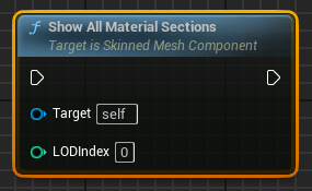 Blueprint-функция Show All Material Sections в Unreal Engine (UE5, UE4) Blueprint-функция Show All Material Sections в Unreal Engine (UE5, UE4)