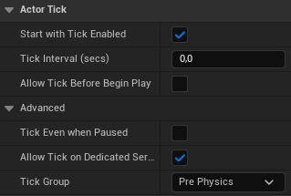 Actor Details: Actor Tick Actor Details: Actor Tick