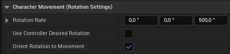 Character Movement (Rotation Settings) Character Movement (Rotation Settings)