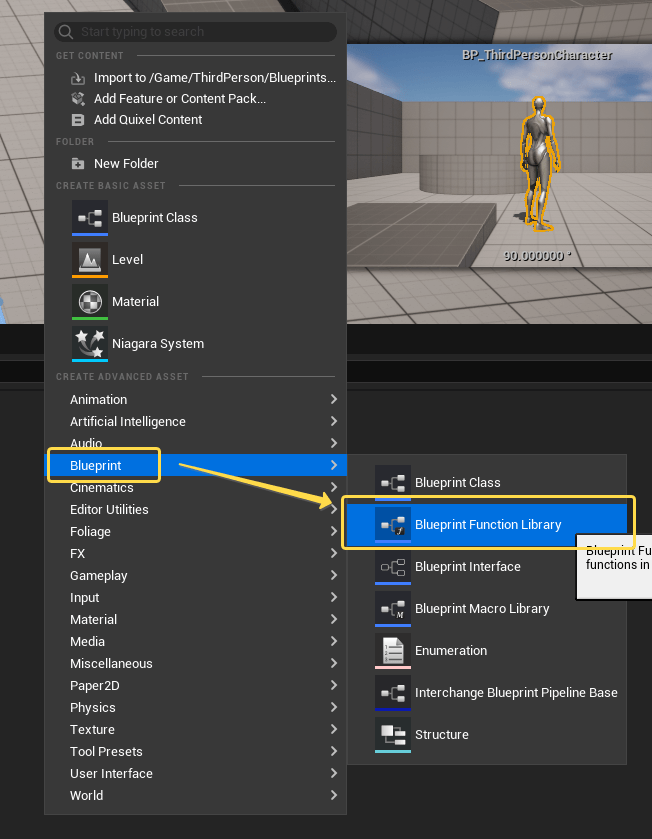 Создание Blueprint Function Library Создание Blueprint Function Library