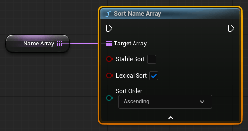 Blueprint-функция Sort Name Array Blueprint-функция Sort Name Array