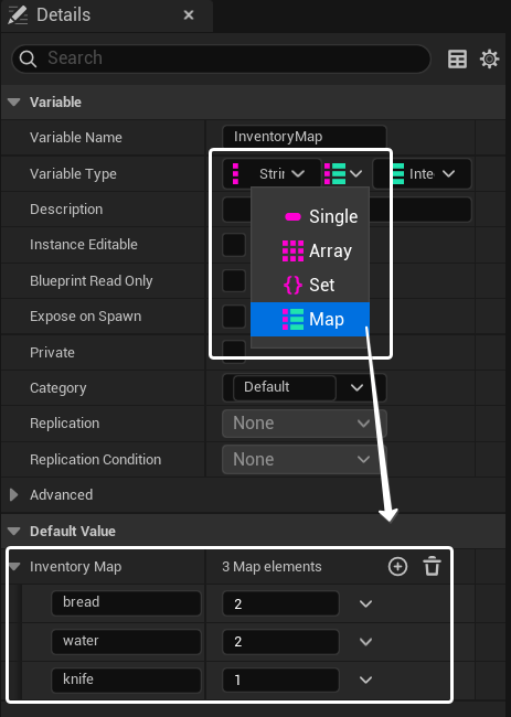 Создание Map в Blueprint Создание Map в Blueprint