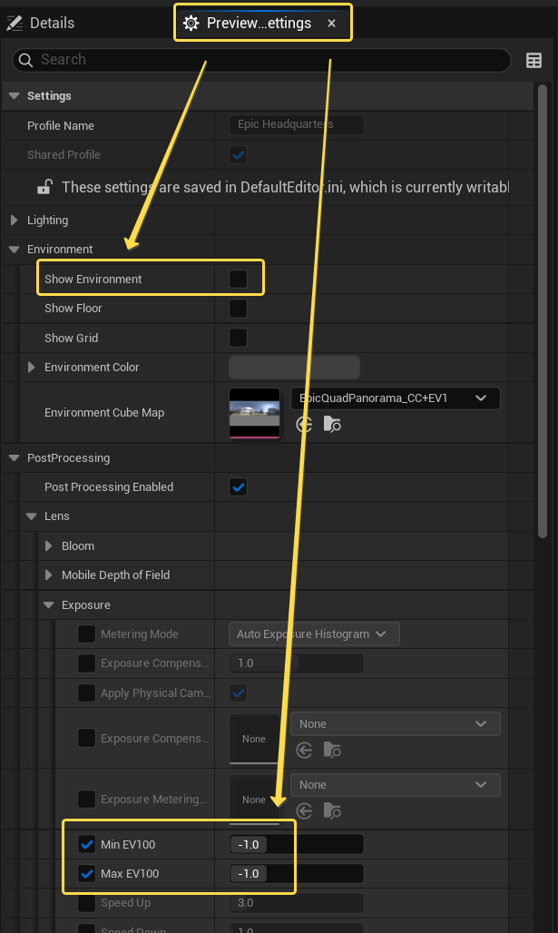 Вкладка Preview Settings Вкладка Preview Settings