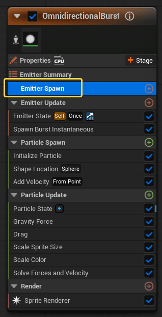 Категория Emitter Spawn Категория Emitter Spawn