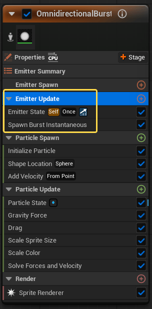 Категория Emitter Update Категория Emitter Update