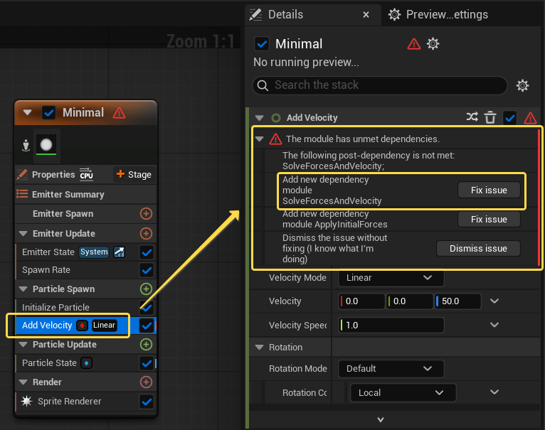 Ошибка Fix issue при добавлении модуля Add Velocity Ошибка Fix issue при добавлении модуля Add Velocity