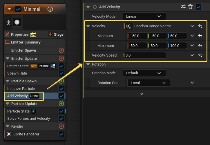 Настройки модуля Add Velocity Настройки модуля Add Velocity